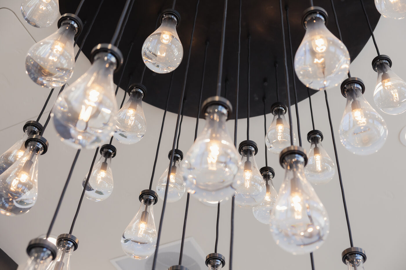 Bulb chandelier detail